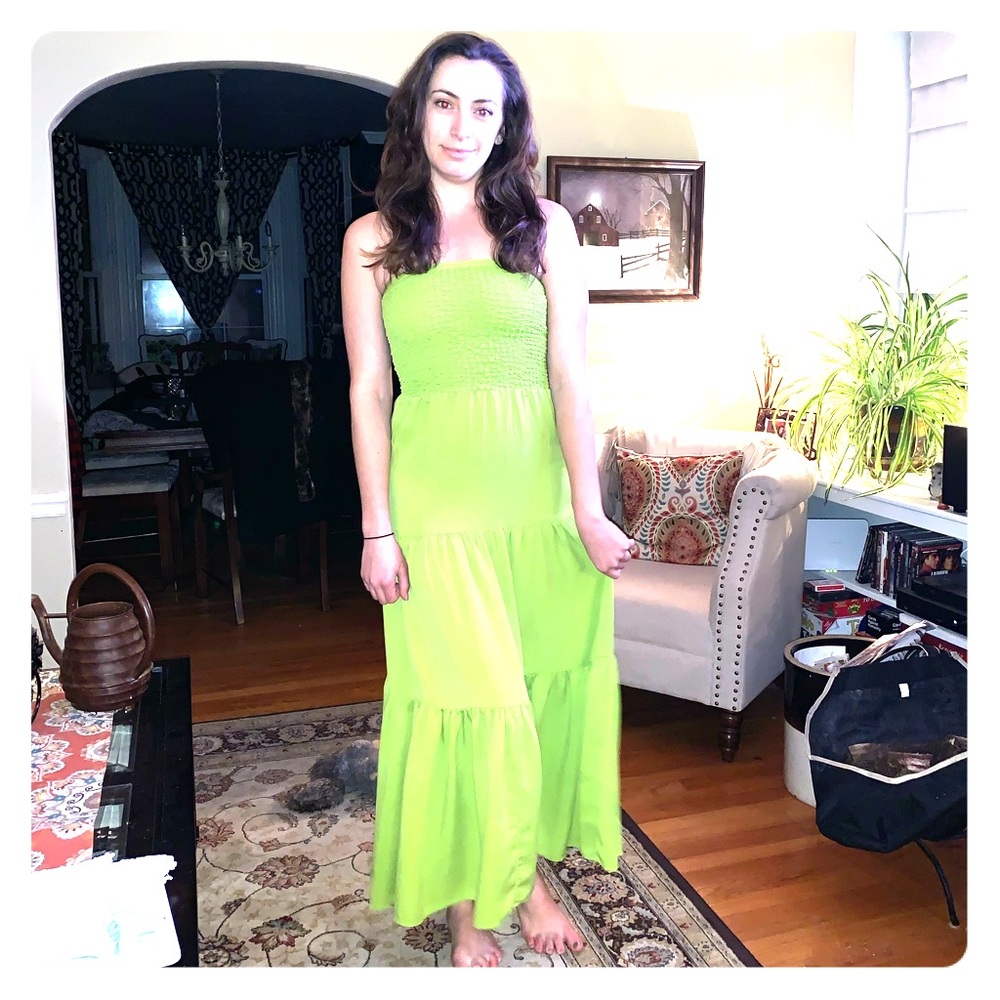Michael Kors Green strapless dress